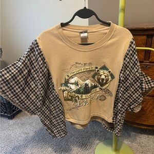 Vintage Alaska State Short Sleeve Flannel Tee